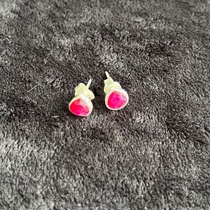 Sterling Silver and Spinel Stud Earrings